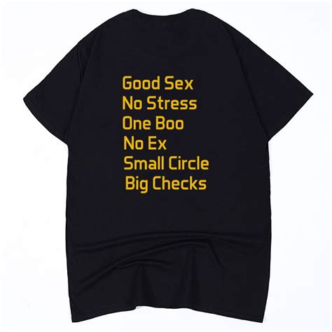 Good Sex No Stress One Boo No Ex Small Circle Big Checks Funny T Shirt