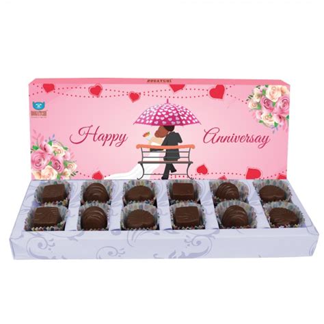 Bogatchi Chocolates Happy Anniversary Heart Chocolates Box10 Pcs Free