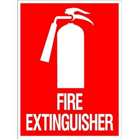 Red And White Night Glow Fire Extinguisher Sign Board Dimension X