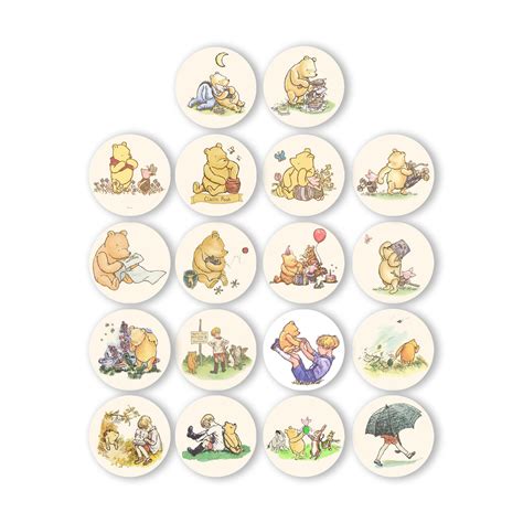 Classic Winnie The Pooh Stickers Antique No Text Etsy In 2020 Winnie The Pooh Pooh Winnie