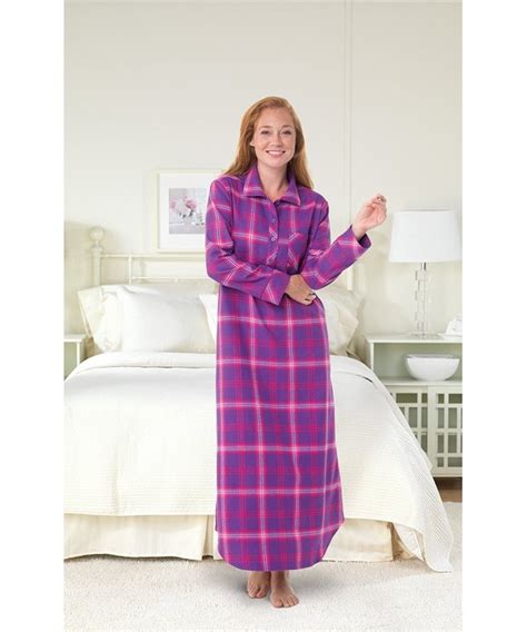 Womens Bright Plaid Flannel Nightgowns Raspberry C012g0eb8wz