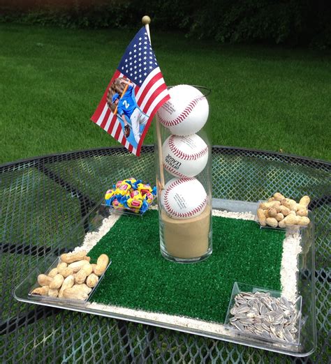 Baseball Theme Centerpiece Would Be Cute To Fill A Vase With Gum With