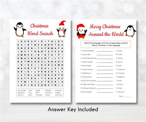 12 Printable Christmas Game Bundle Christmas Party Games For Etsy