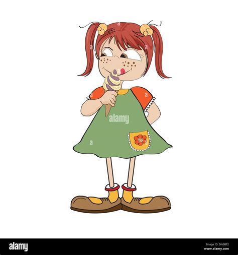 Funny Girl With Icecream Stock Vector Image And Art Alamy