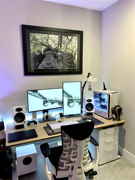 My Black And White Themed Setup In 2020 Computer Desk