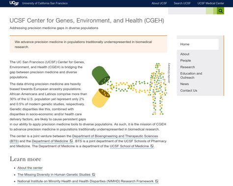 Ucsf Center For Genes Environment And Health Cgeh Ucsf Websites