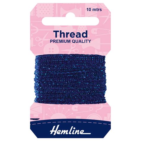 Hemline Royal Blue 10m Glitter Thread The Quilted Bear