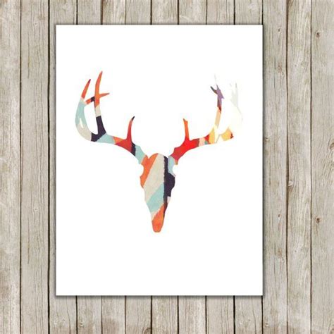 8x10 Antler Art Print Modern Deer Art Print Antler Poster Printable