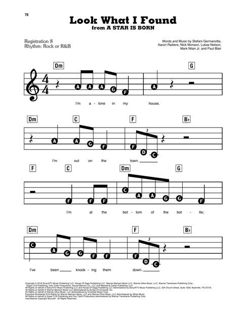 Lady Gaga Look What I Found From A Star Is Born Sheet Music Download Pdf Score 405102