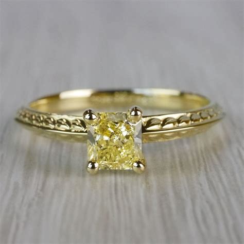 Fabulous Fancy Yellow Diamond Antique Engagement Rings