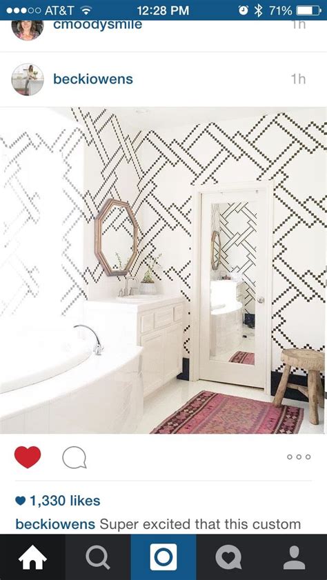 Pin By Janae Moore On For The Home Bathroom Wallpaper Geometric
