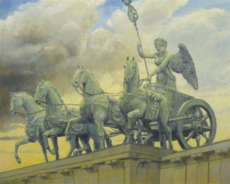 Schon 8 jahre später war napoleon geschlagen und die quadriga kehrte auf mühseligem weg nach. Quadriga - Bronze, Abendstimmung, Berlin, Wagen von reffik ...