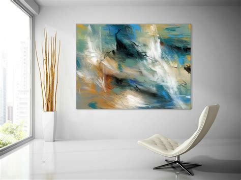 Teal Turquoise Soft Tones Contemporary Original Paintingpainting On
