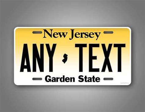 Personalized New Jersey License Plate Custom State Auto Tag