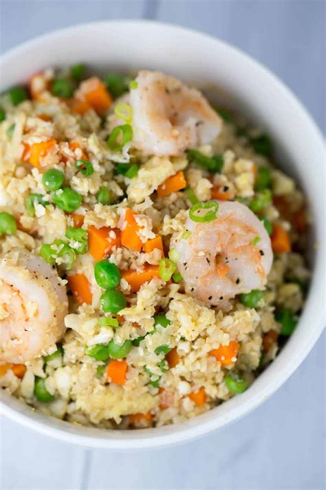 Healthy Shrimp Fried Cauliflower Rice Bowl Jessica Gavin