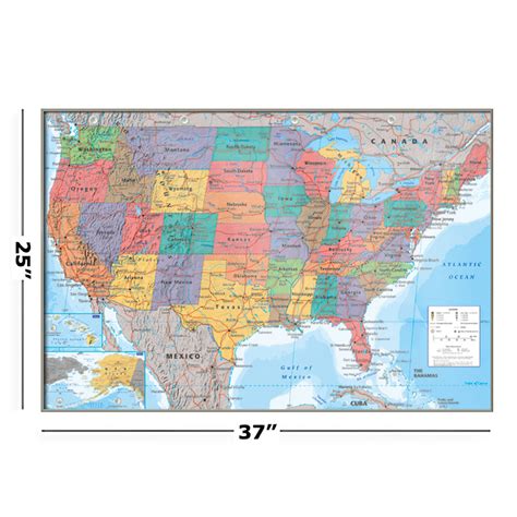 Map Of The United States Of America Framed Poster Usa Map Size 36