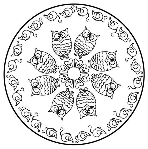These digital coloring pages for kids and adults are. Free Mandalas page «mandala-to-color-animals-free-owls». Cute and easy Mandala drawing with some ...