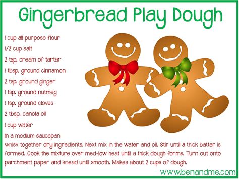 Shop play doh gingerbread house. Gingerbread Play Dough Recipe {free printable} - Ben and Me