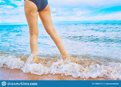 Sunny Day On The Beach Stock Image Image Of Back Body 135941711