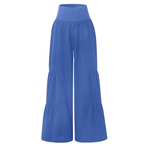 Basic Wide Leg High Waist Pants Blue Fashion Jumia South Africa