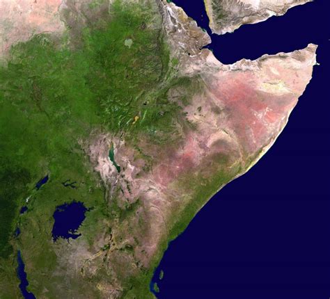 Large Detailed Satellite Map Of Horn Of Africa Horn Of Africa
