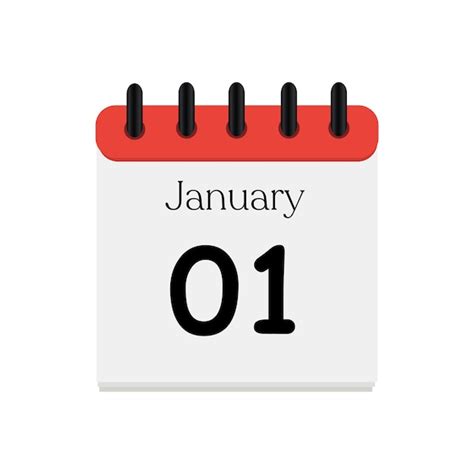 1 De Enero Icono De Calendario Diario Fecha Y Hora Día Mes Vacaciones
