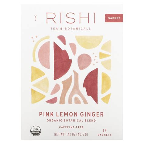 Rishi Tea Organic Botanical Blend Pink Lemon Ginger Caffeine Free