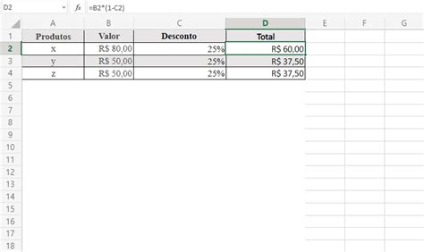 Como Calcular Porcentagem No Excel