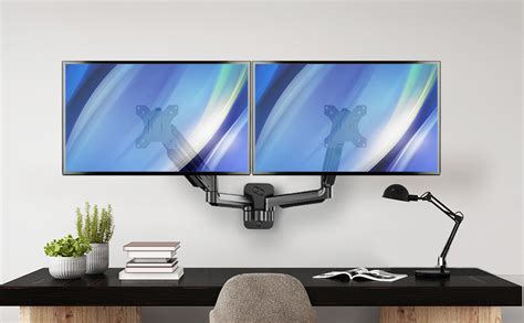 Huanuo Dual Monitor Wall Mount For 17 32 Inch Screens Wall Mounted