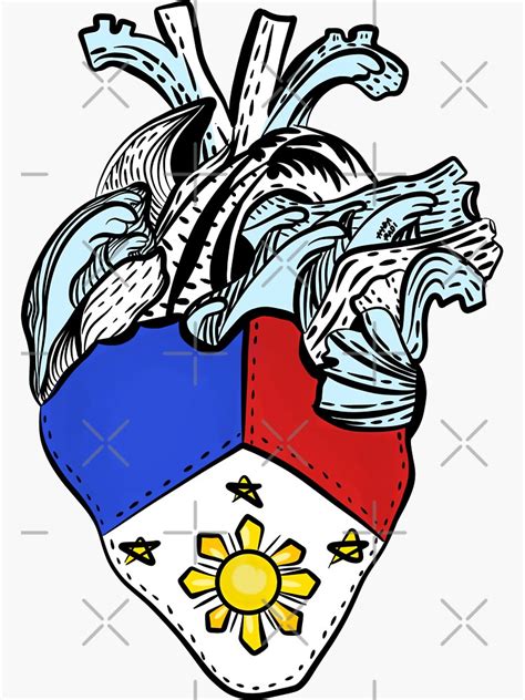 Filipino Heart Pusong Pinoy Pocket Design Sticker For Sale By