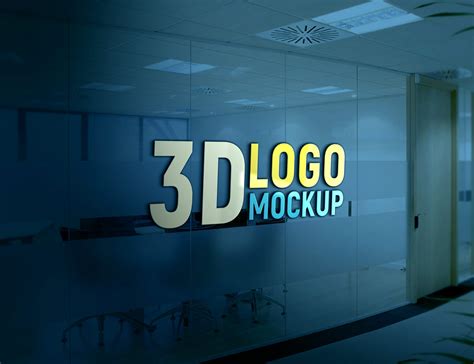 Free 3d Office Wall Sign Logo Mockup Psd Klotechnologies