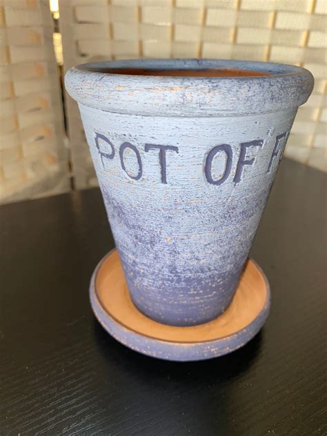 Parware Clay Pottery Forget Me Nots Small Flower Pot Etsy