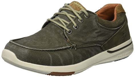 Skechers Canvas 65494 Boat Shoes In Olive Green For Men Save 24 Lyst