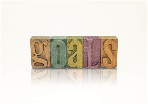 Goals Word Block Letters Isolated White Background Stock Image