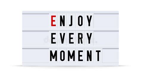 Enjoy Every Moment Glowing Purple Neon Lamp Sign On A Black Electric