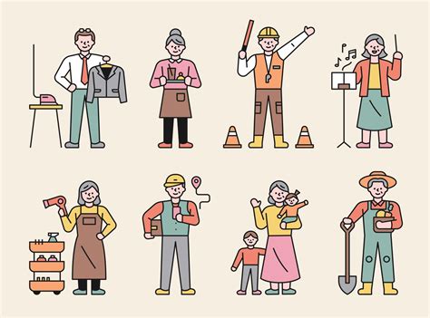 Set Of People In Various Occupations 3298082 Vector Art At Vecteezy