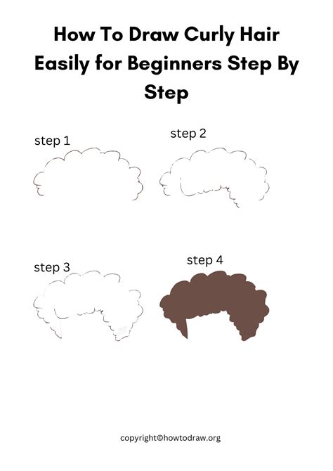 How To Draw Curly Hair Step By Step For Kids And Beginners