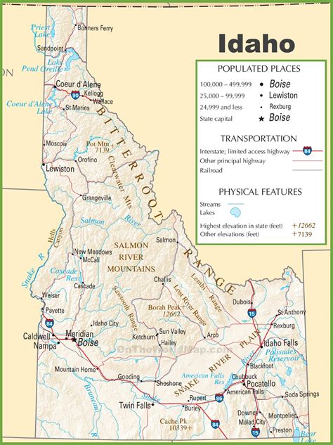 Laminated Map Large Detailed Roads And Highways Map Of Idaho State Images