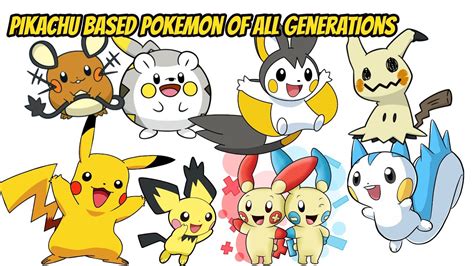 Pikachu Based Pokemon Of All Generations Pikachu Song Youtube