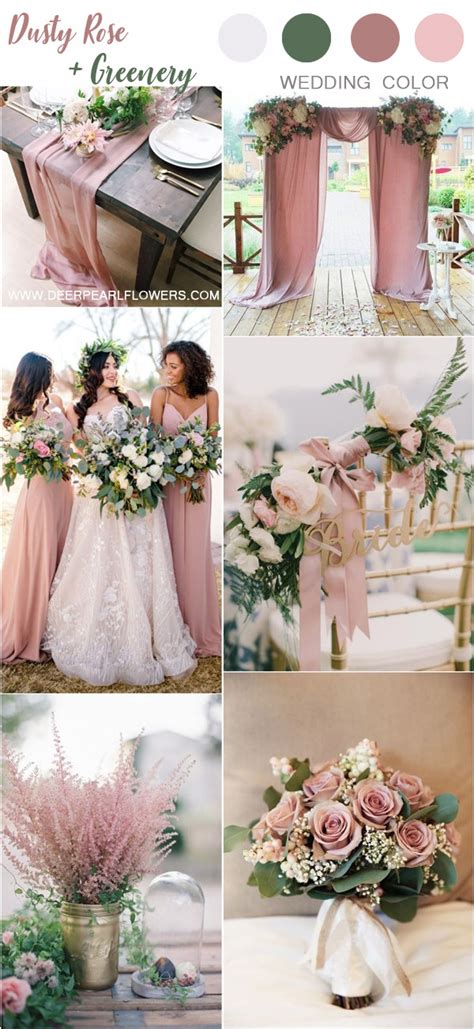 Dusty Rose And Greenery Wedding Color Combos Deer Pearl Flowers