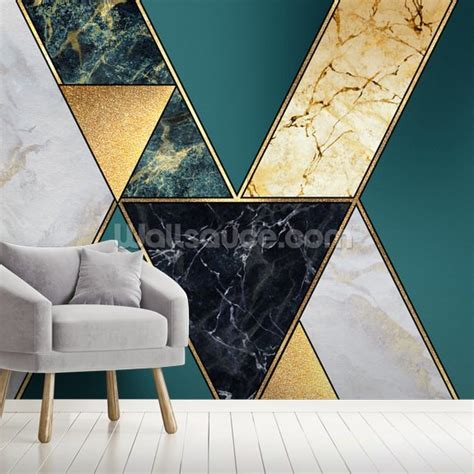 ✓ free for commercial use ✓ high quality images. Teal and Gold Geometric Wallpaper | Wallsauce UK