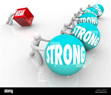 Strong Vs Weak Competing Weakness Against Strength Stock Photo Alamy