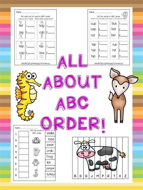 1st Grade 2nd Grade Ela All About Abc Order Abc Order Early