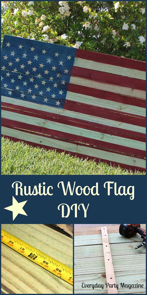 I used a 2x6 board to cut the strips but. Rustic Wood Flag DIY - Everyday Party Magazine