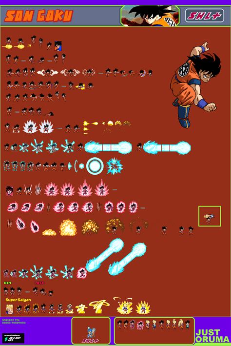 Goku Saiyansaga Swlplus Sprite Sheet By Blacksanyt On Deviantart