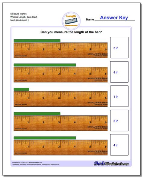 Measurement To The Nearest Inch Worksheet