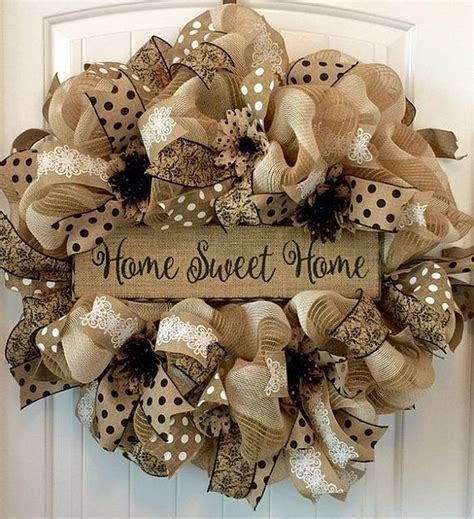 Nice 40 Beautiful Front Door Wreath Ideas