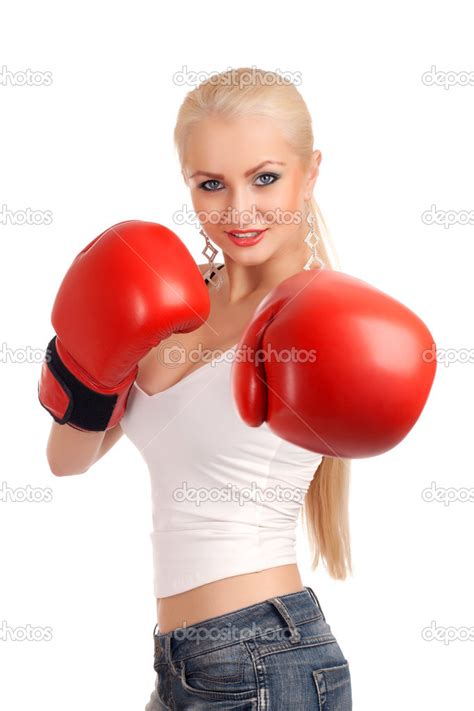 Sexy Woman With Boxing Gloves Stock Photo Vankad