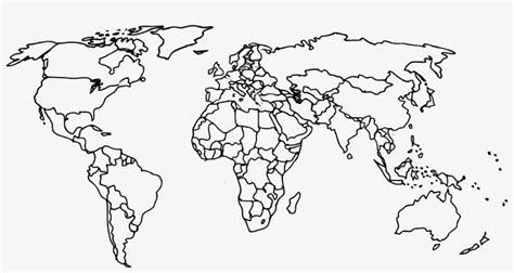 World Map Black And White Png