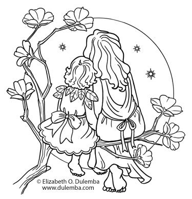 dulemba coloring page tuesday mother  child